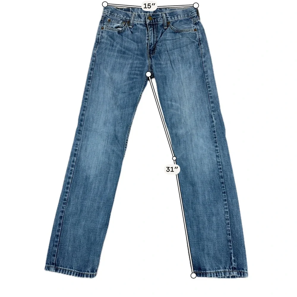 Levi's 513 Slim Straight Jeans Medium Wash Denim W30 L32 Blue Mens Casual Pants